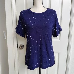 Old Navy Polka Dot Ruffle Sleeve Tee
